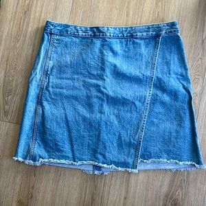 LOFT Denim Mini Skirt (Size 12)